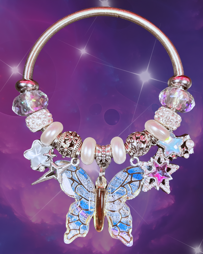 Pixie Chic Silver Elastic Bracelets