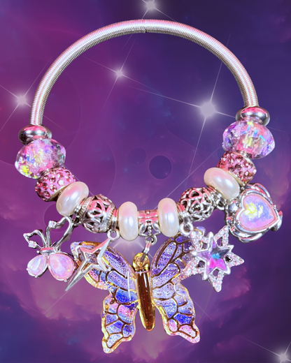 Pixie Chic Silver Elastic Bracelets