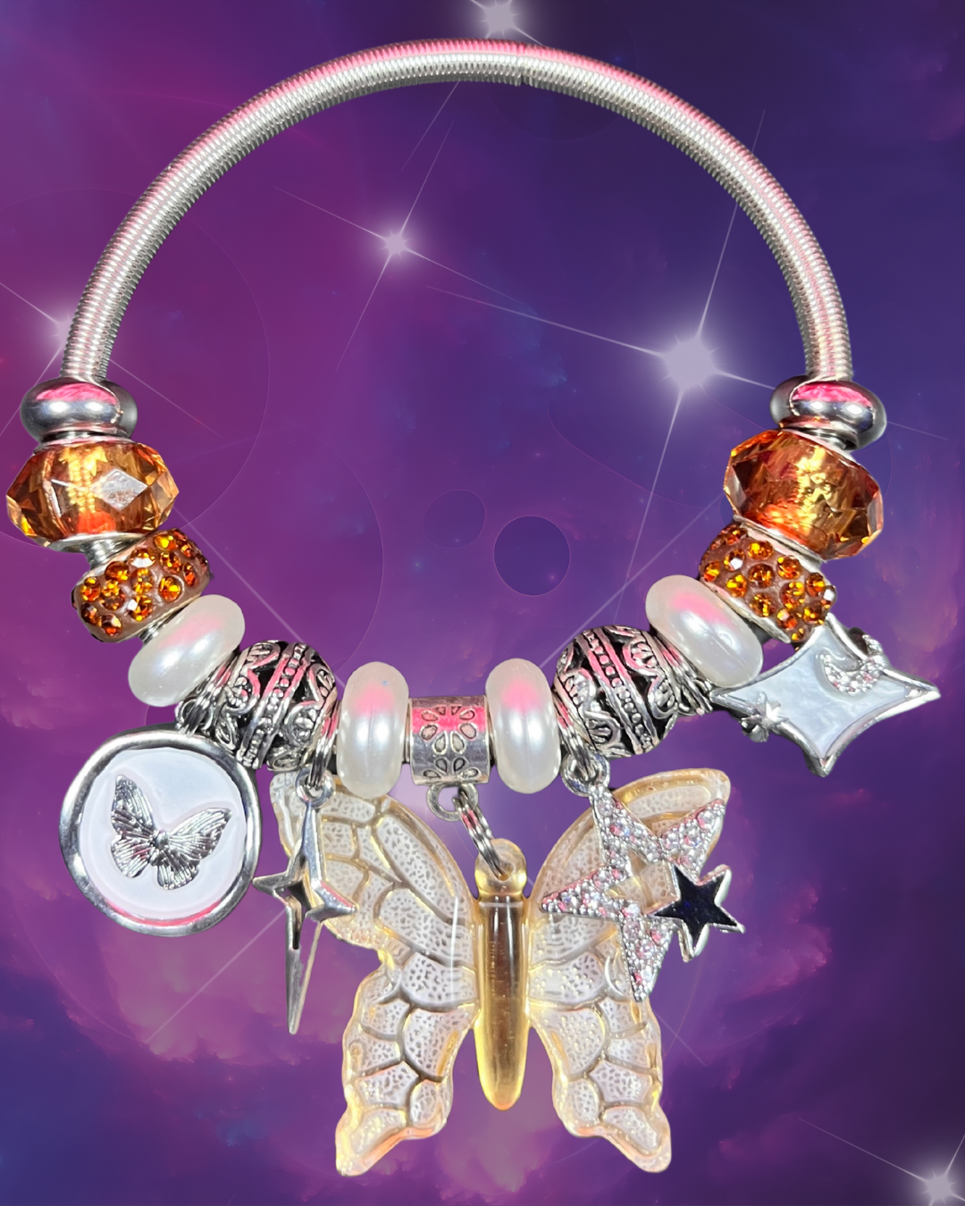 Pixie Chic Silver Elastic Bracelets