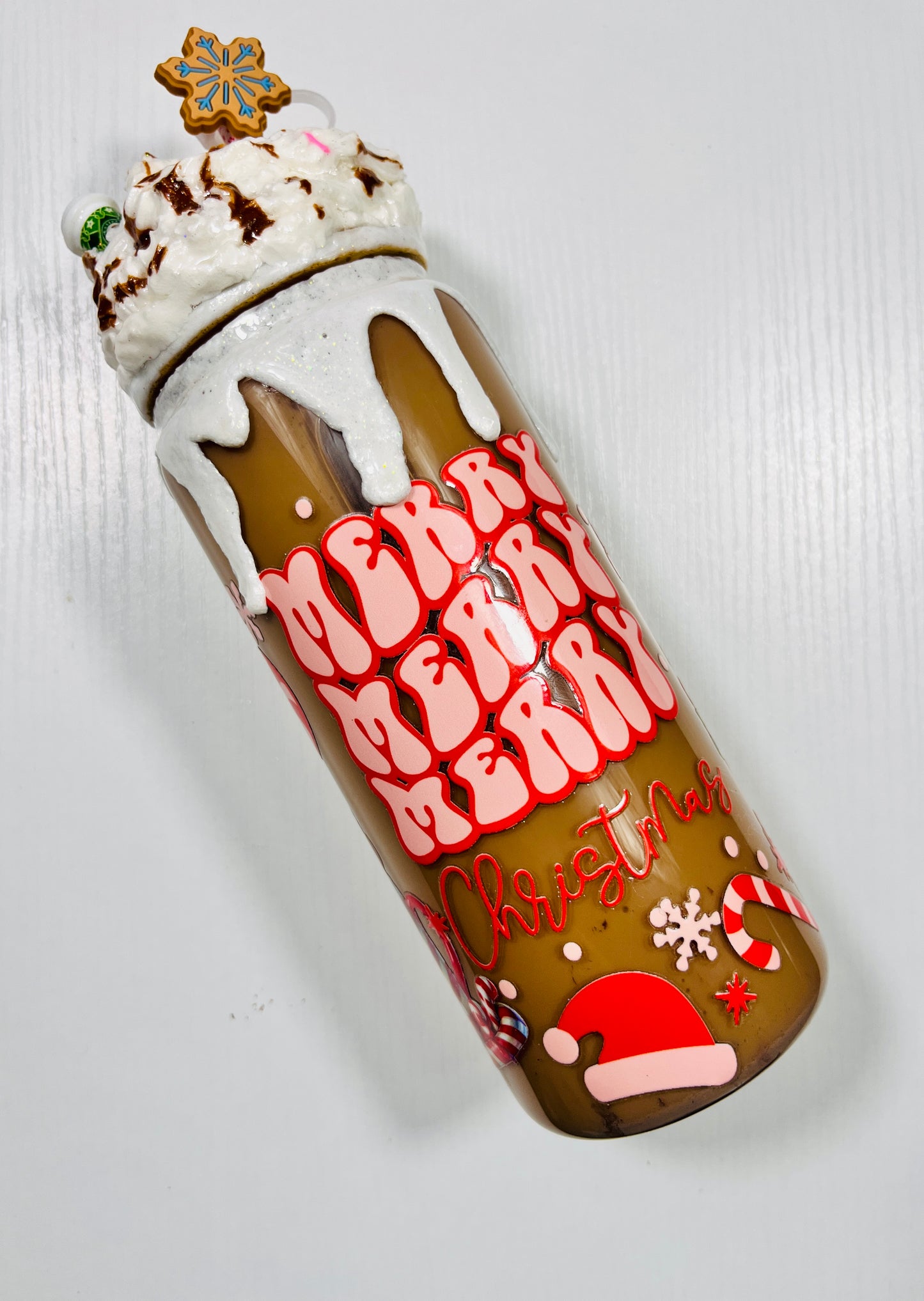 Gingerbread 20 oz Snowglobe Glass Tumbler #1