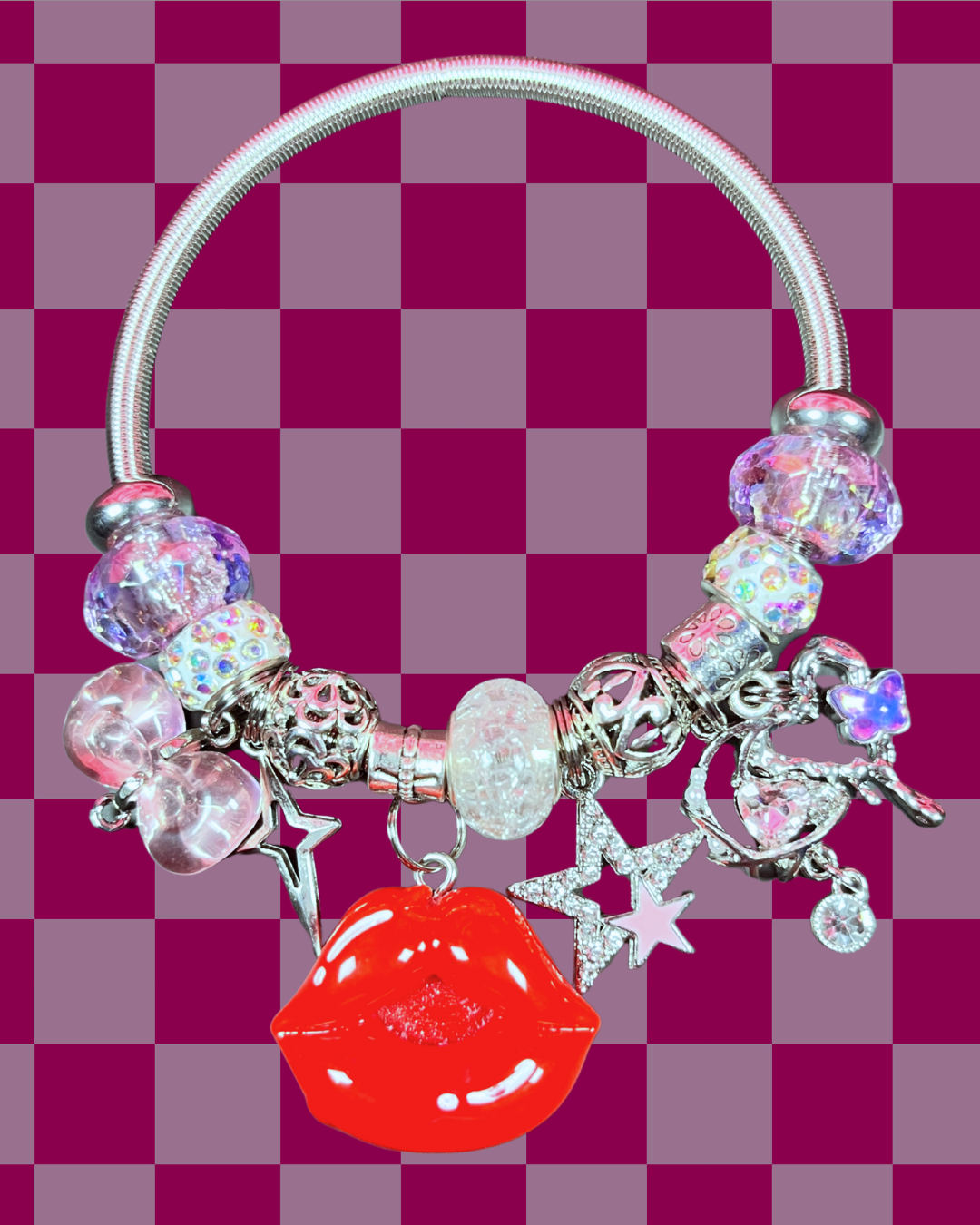 Y2K GLAM Silver Elastic Bracelets