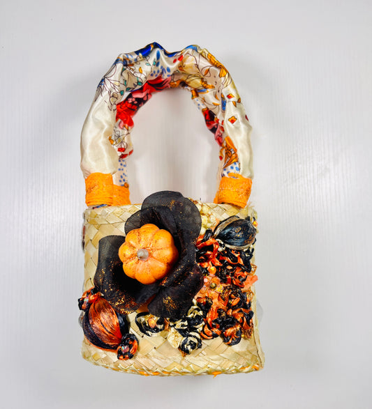 Pumpkin Patch Mini Junky Straw Bag