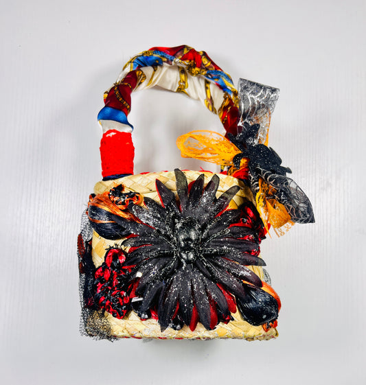 Black Widow Mini Junky Straw Bag