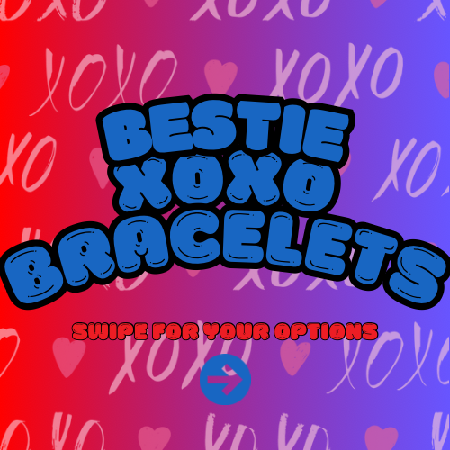 Silver Elastic Bestie XOXO Bracelets